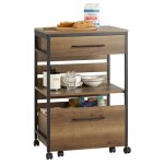 Sobuy desserte de cuisine roulante industrielle avec 2 tiroirs & tagre chariot multifonction  roulettes ...