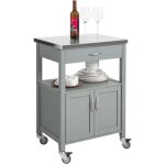 Desserte de cuisine roulante sobuy fkw22 - hg meuble de rangement plateau en acier inox l60xh92xp44cm ...