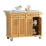 Sobuy fkw69 - n desserte sur roulettes meuble de cuisine de service roulant en bambou - plans de travail ...