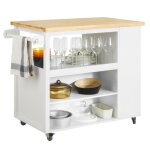 Sobuy fkw97 - wn desserte sur roulettes meuble de rangement cuisine buffet commode bahut multifonctionnel ...