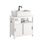 Sobuy frg128 - w meuble sous - lavabo meuble de salle de bain vasque - 1 tage et 2 portes coulissantes ...