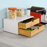 Sobuy frg180 - wn bote de rangement  2 tiroirs porte - capsules nespresso distributeur bote  capsules ...