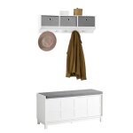 Sobuy frg282 - w + fsr86 - w meuble dentrée ensemble portemanteau mural 3 tiroirs + banc de rangement ... Sobuy frg282 - w + fsr86 - w meuble dentrée ensemble portemanteau mural 3 tiroirs + banc de rangement ...