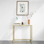 Sobuy fsb29 - g table console table d?entre effet marbre cadre et 4 pieds en fer haute qualit ? l80cm ...