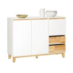 Sobuy fsb75 - wn buffet de cuisine sur pieds avec 3 portes et 2 tiroirs couleur bois blanc l120xp40xh90 ... Sobuy fsb75 - wn buffet de cuisine sur pieds avec 3 portes et 2 tiroirs couleur bois blanc l120xp40xh90 ...