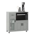 Sobuy fsb78 - hg buffet roulettes avec 3 portes 1 tiroir - 89x40x89 cm gris