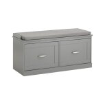 Sobuy fsr131 - hg meuble  chaussures avec coussin rembourr et 2 portes 98 x 37 x 49 gris