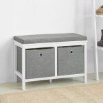 Sobuy fsr81 - hg banc de rangement avec 2 paniers et coussin rembourr coffre  jouets commode  chaussures ...