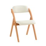 Sobuy chaise pliante bois rembourre ergonomique chaise cuisine bureau ou salon compacte blanc l47. 5xp59xh177 ...