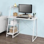 Sobuy® fwt29 - w bureau informatique secrétaire table plan de travail avec 3 étagères cadre métal - blanc ... Sobuy® fwt29 - w bureau informatique secrétaire table plan de travail avec 3 étagères cadre métal - blanc ...