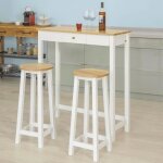Sobuy fwt50 - wn set de 1 table + 2 tabourets table mange - debout table haute cuisine ensemble avec ...