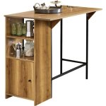 Sobuy table haute cuisine avec plateau extensible table bar avec �tag�res et armoire rangement moderne ...