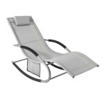 Transat de jardin - sobuy ogs28 - hg - appui - t�te r�glable pochette de rangement et repose - pieds ...