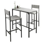 Ensemble table de bar + 2 chaises sobuy ogt03 - hg set de 1 table + 2 tabouret haut de bar table haute ...