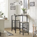 Sobuy ogt10 - hg set de 1 table + 2 tabourets table mange - debout table haute cuisine ensemble table ...