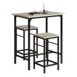 Sobuy set table haute 80x50x87 + 2 tabourets 32x32x57 ensemble bistrot mange - debout industriel cuisine ...