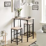 Sobuy ogt10 - n ensemble table de bar bistrot + 2 tabourets avec repose - pieds table mange - debout ...