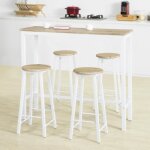 Sobuy set de table + 4 tabourets ensemble table de bar bistrot + 4 tabourets de bar avec repose - pieds ...