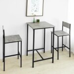 Sobuy ogt27 - hg ensemble table de bar + 2 chaises de bar table mange - debout table haute cuisine set ...