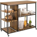 Sobuy svw18 - f desserte de cuisine  roulettes meuble de rangement style industriel cadre en acier stable ...