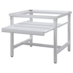 Socle pour machine  laver avec tagre coulissante - keenso - blanc - acier - 100 kg - pieds rglables ...