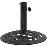 Socle de parasol - supports pour parasols base pied de parasol noir et bronze 9 kg 40 cm fonte