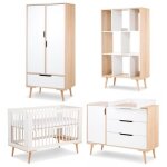 Sofie chambre bébé complète commode à langer armoire bibliothèque et lit 120x60 blanc Sofie chambre bébé complète commode à langer armoire bibliothèque et lit 120x60 blanc