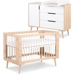 Sofie ensemble commode � langer et lit b�b� style scandinave 120x60 h�tre