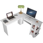 Sogeshome bureau dordinateur en forme de l 130 cm x 136 cm avec 2 �tag�res home grand bureau dordinateur ...