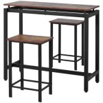 Sogeshome ensemble table de bar table et chaises de cuisine une table + 2 tabourets table  manger marron ...