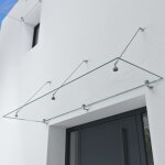 Sogood® auvent en verre transparent 90x200cm auvent de porte dentrée vdg02k protection contre la pluie ... Sogood® auvent en verre transparent 90x200cm auvent de porte dentrée vdg02k protection contre la pluie ...