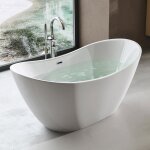 Sogood baignoire lot ovale 150cm blanc vicenza502oa acrylique avec bonde 150x78x68cm