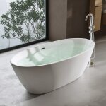 Sogood baignoire lot ovale 150cm blanc vicenza599 acrylique avec bonde 150x79x56cm