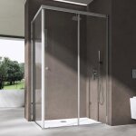 Sogood� cabine de douche en angle porte coulissante avec receveur de douche verre de s�curit� transparent ...