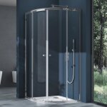 Sogood cabine de douche avec bac  douche blanc porte coulissante en quart de cercle 80x80x190 cm verre ...