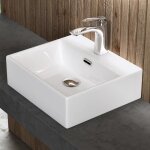 Doporro lavabo  poser blanc vasque suspendu en cramique lave mains rectangulaire pour salle de bain ...