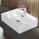 Doporro lavabo  poser blanc vasque suspendu en cramique lave mains rectangulaire pour salle de bain ...