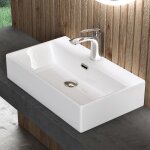 Doporro lavabo  poser blanc vasque suspendu en cramique lave mains rectangulaire pour salle de bain ...