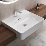 Doporro lavabo  encastrer blanc vasque en cramique lave mains rectangulaire pour salle de bain brssel702 ...