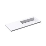 Sogood lavabo  encastrer blanc vasque en fonte minrale lave mains rectangulaire pour salle de bain ...
