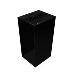 Doporro lavabo sur pied noir mat vasque colonne en fonte minrale lave mains rectangulaire pour salle ...