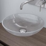 Doporro lavabo  poser vasque en verre transparent lave mains ovale de salle de bains petit lave - mains ...