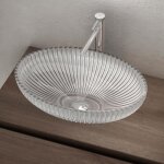 Doporro lavabo à poser vasque en verre transparent lave mains ovale de salle de bains lave - mains pour ... Doporro lavabo à poser vasque en verre transparent lave mains ovale de salle de bains lave - mains pour ...
