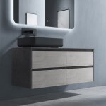 Sogood meuble de salle de bain gris fonc beige ensemble de 2 pices meuble avec lavabo 120cm design ...