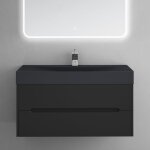 Sogood meuble de salle de bain suspendus noir mat 100x48x56cm ensemble de 2 pièces meuble avec lavabo ... Sogood meuble de salle de bain suspendus noir mat 100x48x56cm ensemble de 2 pièces meuble avec lavabo ...