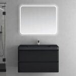 Sogood meuble de salle de bain suspendus noir mat 90x48x55 cm ensemble de 3 pices meuble avec lavabo ...