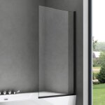 Sogood paroi de baignoire 80x140 cm pare baignoire 1 volet verre tremp transparent profils noir montage ...