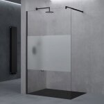 Sogood paroi de douche � litalienne transparent avec bande opaque verre 8mm bremen01ms 90x200cm avec ...