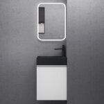 Sogood petit meuble de salle de bain suspendu 46cm blanc mat ensemble de 2 pices meuble avec lavabo ...