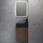 Sogood petit meuble de salle de bain suspendu 46cm chne ensemble de 2 pices meuble avec lavabo design ...